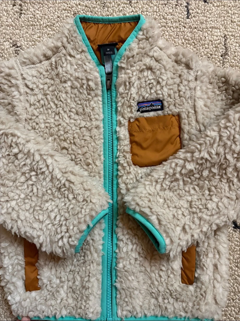 Patagonia Cream Sherpa Jacket (3T) EUC